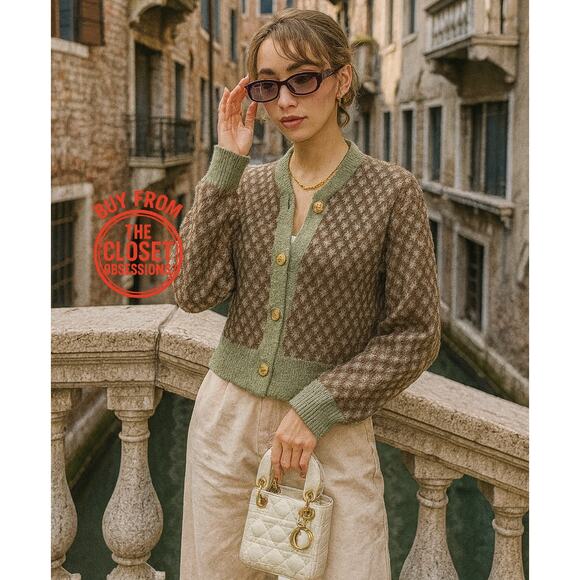 ZARA Rare Wool-Blend Knit Cardigan NWT – Gold Button Jacket – Size L - Picture 2 of 16